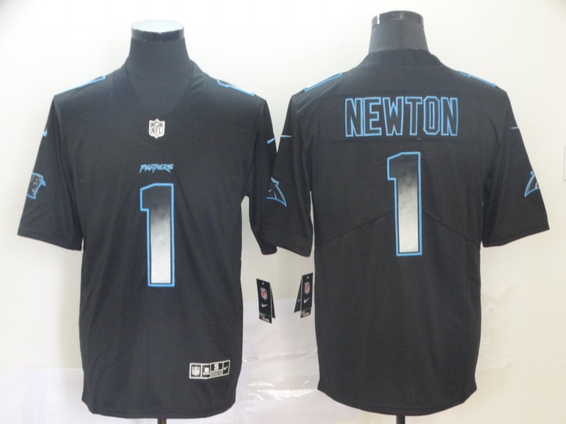 Men's Carolina Panthers #1 Cam Newton Black Jersey